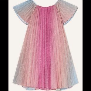 Monsoon girls shimmer pleated dress rainbow